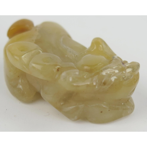 378 - Chinese Carved Jadeite Animal (37mm) and beads