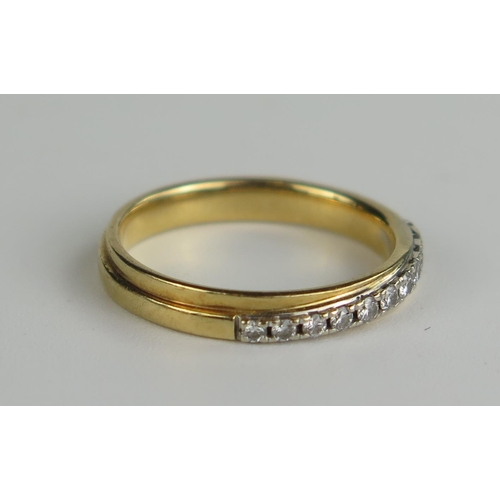 411 - 18ct Gold Half Eternity Ring, size K.5, 2.7g