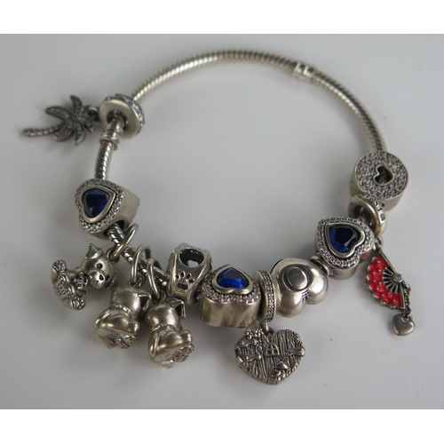 411a - PANDORA Sterling Silver Charm Bracelet