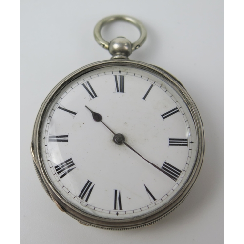 432 - Silver Cased Fob Watch for spares or repairs