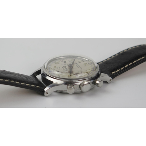 436a - Universal Geneve Compax Chronograph Wristwatch, 33mm steel case back no. 1161870 22278, back engrave... 