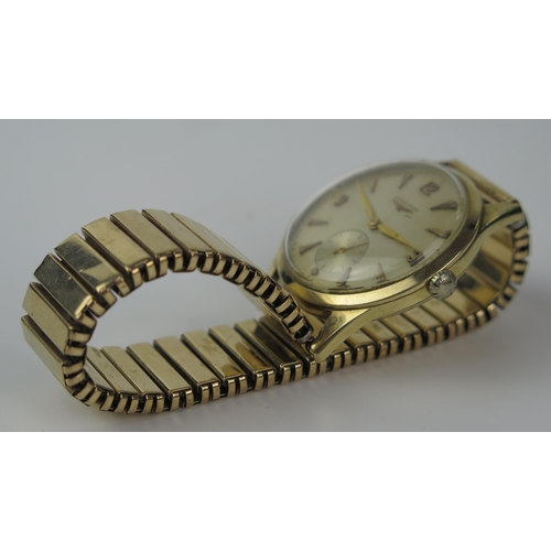 437 - A Gent's LONGINES 9ct Gold Cased Wristwatch, 32mm case no. 6641.1 4, 17 jewel 23Z movement no. 95200... 