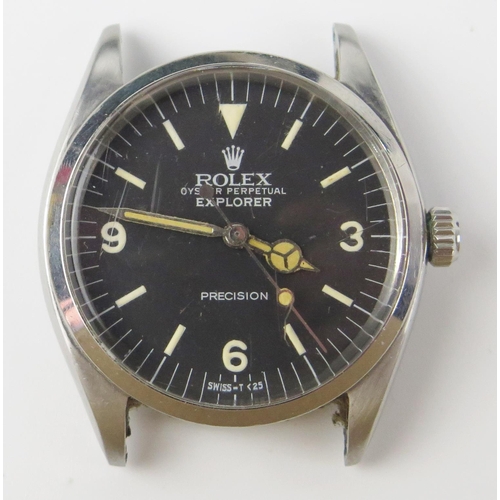 449 - ROLEX Oyster Perpetual Steel Cased Gent's Wristwatch with Explorer dial, (1962), Ref. 5500, 34mm cas... 