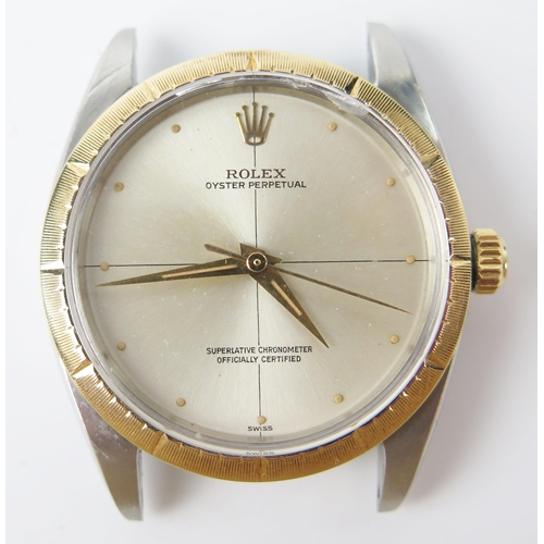 453 - ROLEX Oyster Perpetual Steel and Gold Cased Gent's Wristwatch, Ref: 1008, 35mm case no. 900780, cali... 