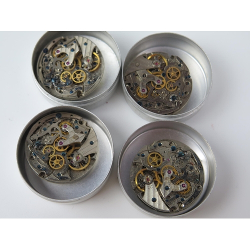 453J - Four Mechanical Chronograph Wristwatch Movements