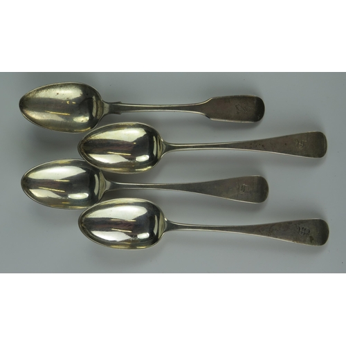 533 - Four Silver Teaspoons, London 1881, Chawner & Co., 99g