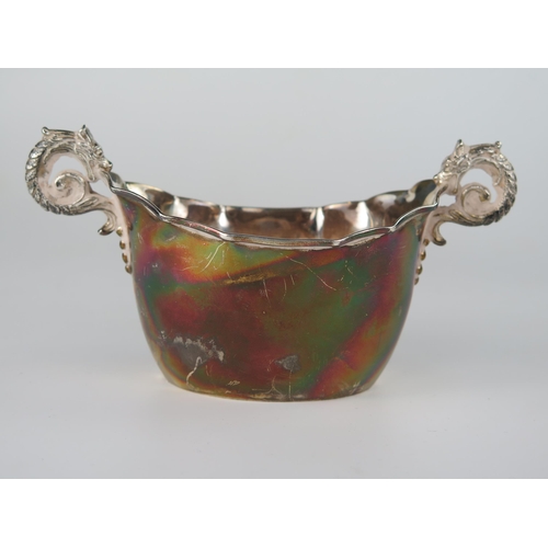 668 - Victorian Silver Sugar Bowl with dragon handles, 15cm wide, Sheffield 1887, John Round & Son Ltd., 1... 