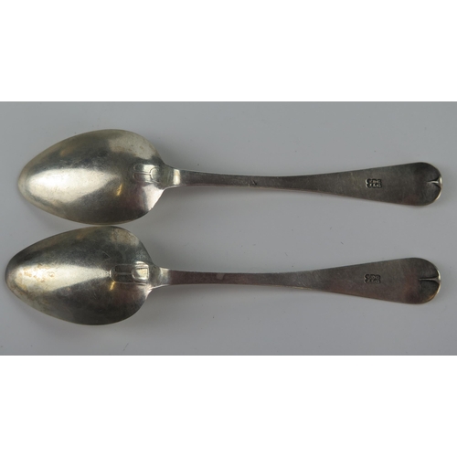 519 - Eight Jersey Bright Cut Silver Teaspoons, Thomas de Gruchy and John le Gallais, Jersey, 1831-1846, 1... 