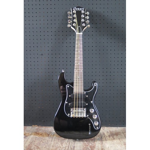 2708 - Cozart Electric Mandolin - Stratocaster style body, black, 2 pick-ups - ex shop stock in shipping bo... 