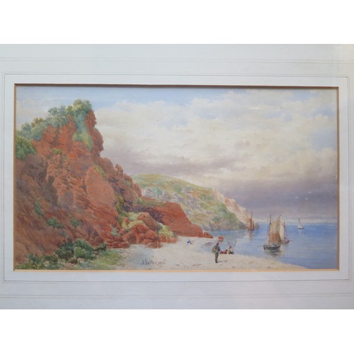 1093 - John William Salter (British, 1825 - 1891), A Watercolour of a Coastal Scene, probably Devon, 43 x 2... 