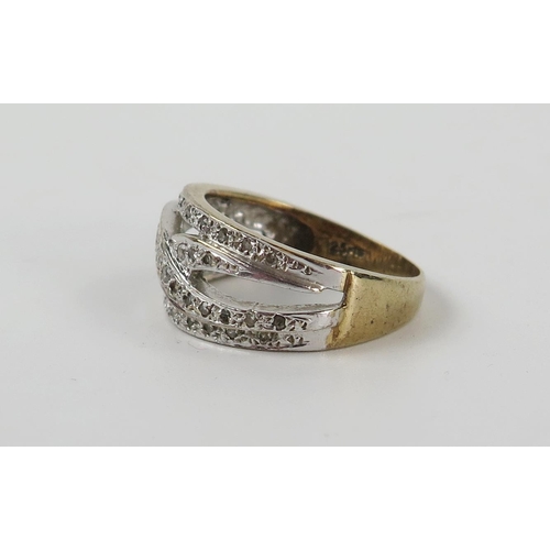 210e - 9ct Gold and Diamond Ring, size P.5, 4.7g