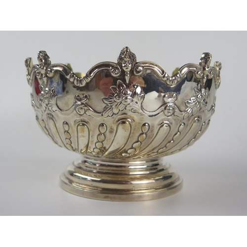 658 - Victorian Silver Monteith or  Punch Bowl with embossed gadrooned and foliate decoration, gilt lined,... 