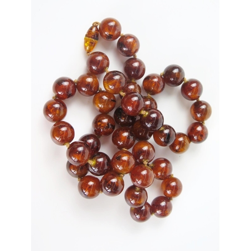 282 - Faux Amber Bead Necklace, 58.1g