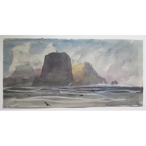 1002 - Norman Ackroyd, b.1938 Printmaker and Etcher RA, RE, 'The Anvil - Noss', Watercolour, Signed, 31 x 1... 