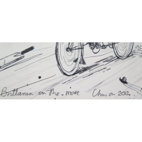 1013 - Chris Orr, Contemporary Artist and Printmaker, 'Britannia on the Move' 2013, Pencil Signed and Dated... 