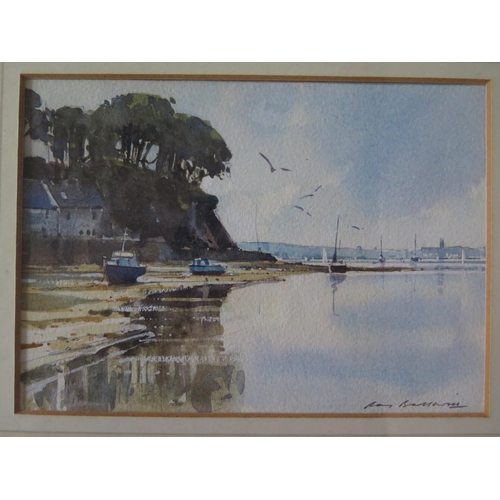 1033 - Ray Balkwill (b.1948) Westcountry Artist, 'Reflections at Lympstone', Watercolour, pencil signed and... 