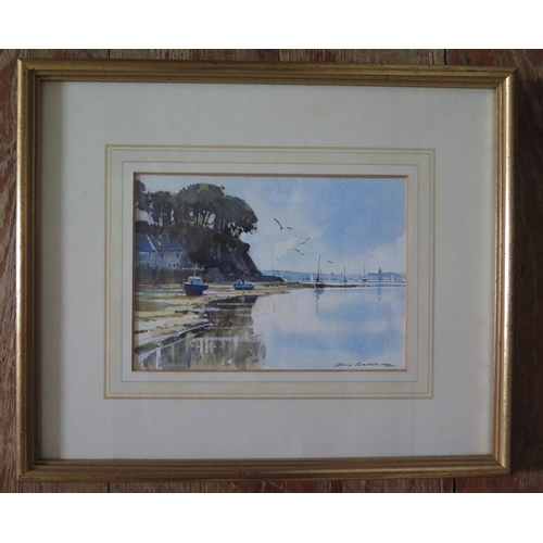 1033 - Ray Balkwill (b.1948) Westcountry Artist, 'Reflections at Lympstone', Watercolour, pencil signed and... 