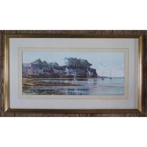 1037 - Ray Balkwill (b.1948) Westcountry Artist, 'Water's Edge, Lympstone', Watercolour, pencil signed and ... 