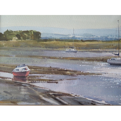 1038 - Ray Balkwill (b.1948) West Country Artist, 'Sunlit Shallows, Topsham', Watercolour, pencil signed an... 