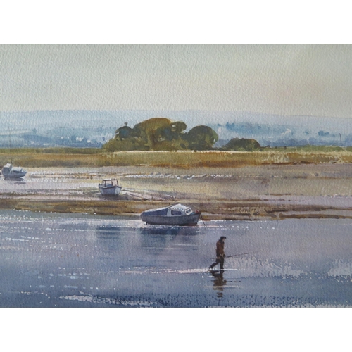 1038 - Ray Balkwill (b.1948) West Country Artist, 'Sunlit Shallows, Topsham', Watercolour, pencil signed an... 