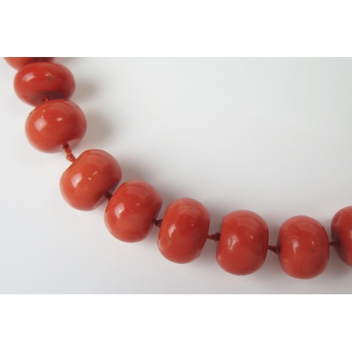 177 - Large Coral Bead Necklace, c. 15.75