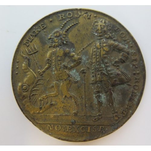 1817 - George II The Duke of Argyle and Sir Robert Walpole Medallion, 37mm