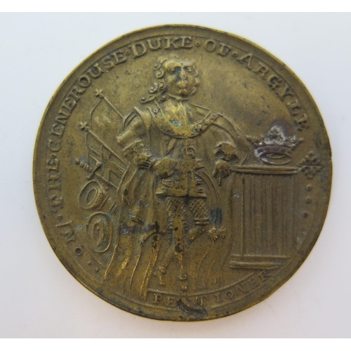 1817 - George II The Duke of Argyle and Sir Robert Walpole Medallion, 37mm