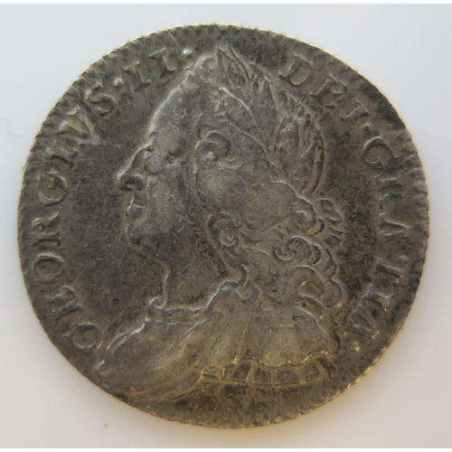 1819 - George II 1758 Sixpence