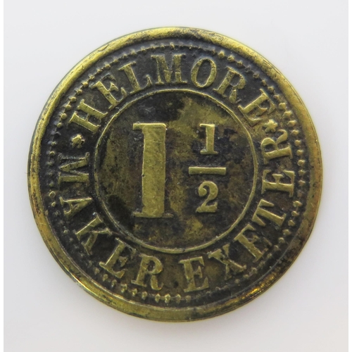 1821 - T. Haydon Valiant Soldier Inn Exon 1 1/2d token by Helmore