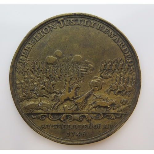 1824 - 1746 Jacobite Rebellion Battle of Culloden Medallion, 42.5mm