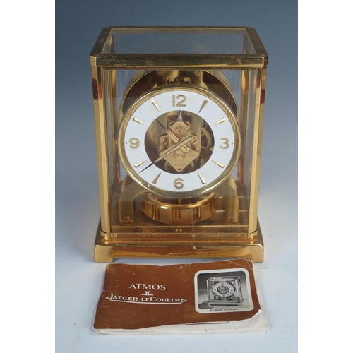 1850 - Jaeger-LeCoultre Atmos Classic Clock with instruction leaflet, 22.5cm.