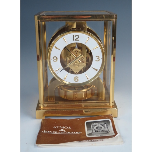 1850 - Jaeger-LeCoultre Atmos Classic Clock with instruction leaflet, 22.5cm.