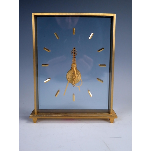 1851 - Unmarked Model 355 Skeleton Clock, Jaeger-LeCoultre style, 20.5cm high