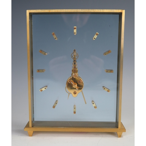 1851 - Unmarked Model 355 Skeleton Clock, Jaeger-LeCoultre style, 20.5cm high