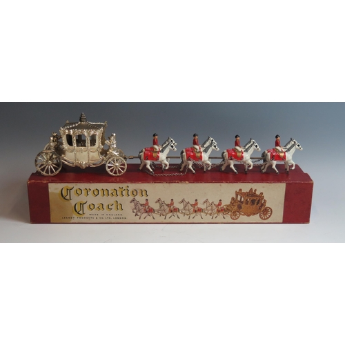 1874 - Lesney Large Coronation Coach in scarce chrome with gold hue colour, Queen Cast Only - coach is exce... 