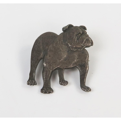 248 - Sterling Silver Bulldog Brooch, 27mm high