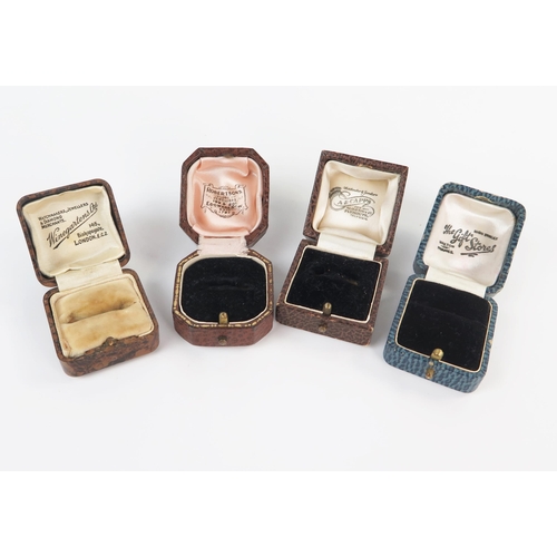 251 - Four Vintage Ring Boxes all with names of jewellers