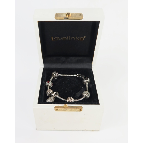 255 - LOVELINKS Sterling Silver Bracelet, boxed, 38.7g