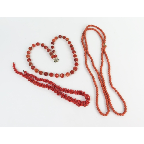 268 - Stick Coral Necklace, agate necklace, etc.