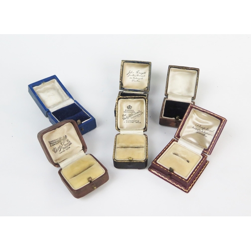 271 - Six Vintage Ring Boxes including The Sheffield Goldsmiths Company and Shapland