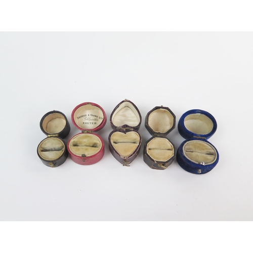 275 - Five 19th Century Ring Boxes including Depree & Young Ltd. of Exeter