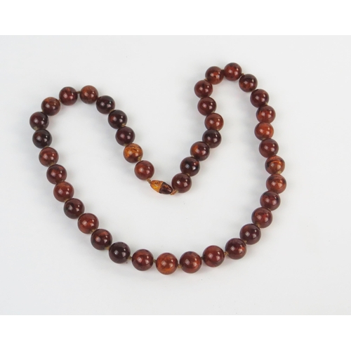 282 - Faux Amber Bead Necklace, 58.1g