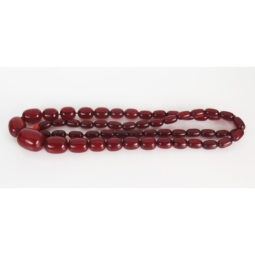 288A - Faux Amber Bead Necklace, largest bead 28x22mm, 97.3g