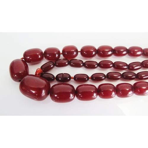 288A - Faux Amber Bead Necklace, largest bead 28x22mm, 97.3g