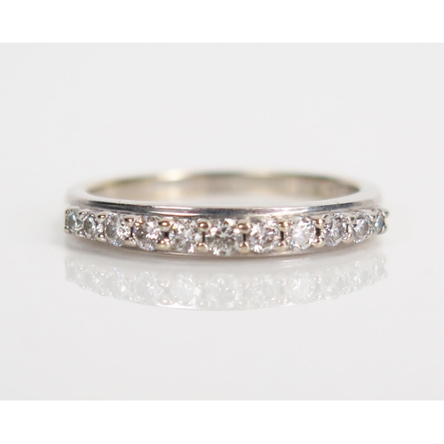 322 - 18K White Gold and Diamond Half Eternity Ring, size M, 2.7g