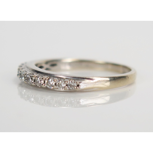 322 - 18K White Gold and Diamond Half Eternity Ring, size M, 2.7g