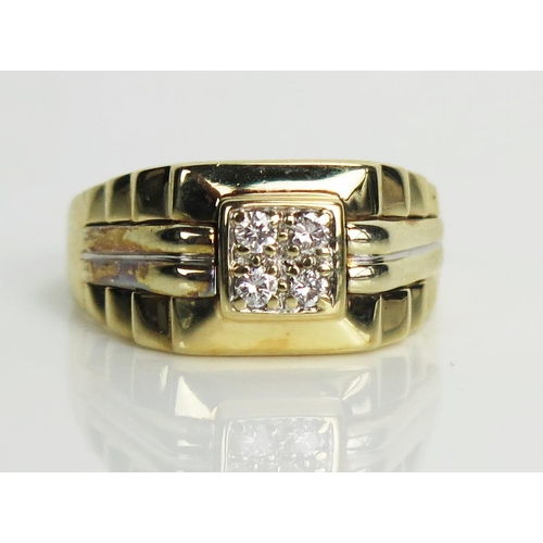 356 - 9ct Gold and Diamond Four Stone Dress Ring, size O.5, 4g