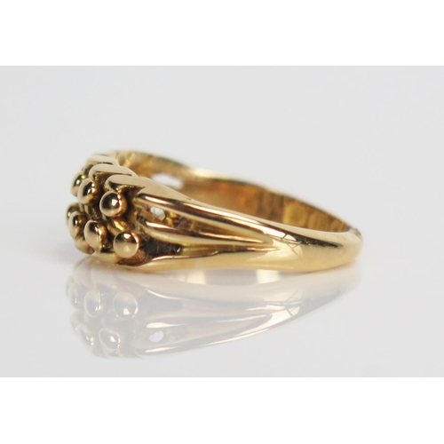 362 - Victorian 18ct Gold Keeper Ring, London 1896, size J.25, 4.2g