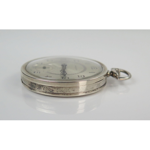 400 - MEDANA Art Deco Silver Cased Open Dial Pocket Watch, 47mm case. Running