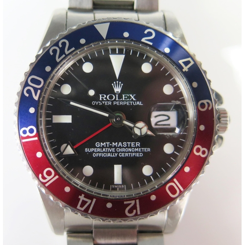 428 - ROLEX Oyster GMT Master Chronometer with Pepsi bezel, Ref: 1675, 40mm case no. 874582, calibre 1560 ... 